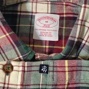 Brooks Brothers Shirt Mens M Golden Fleece Plaid 346 Light Flannel Cotton